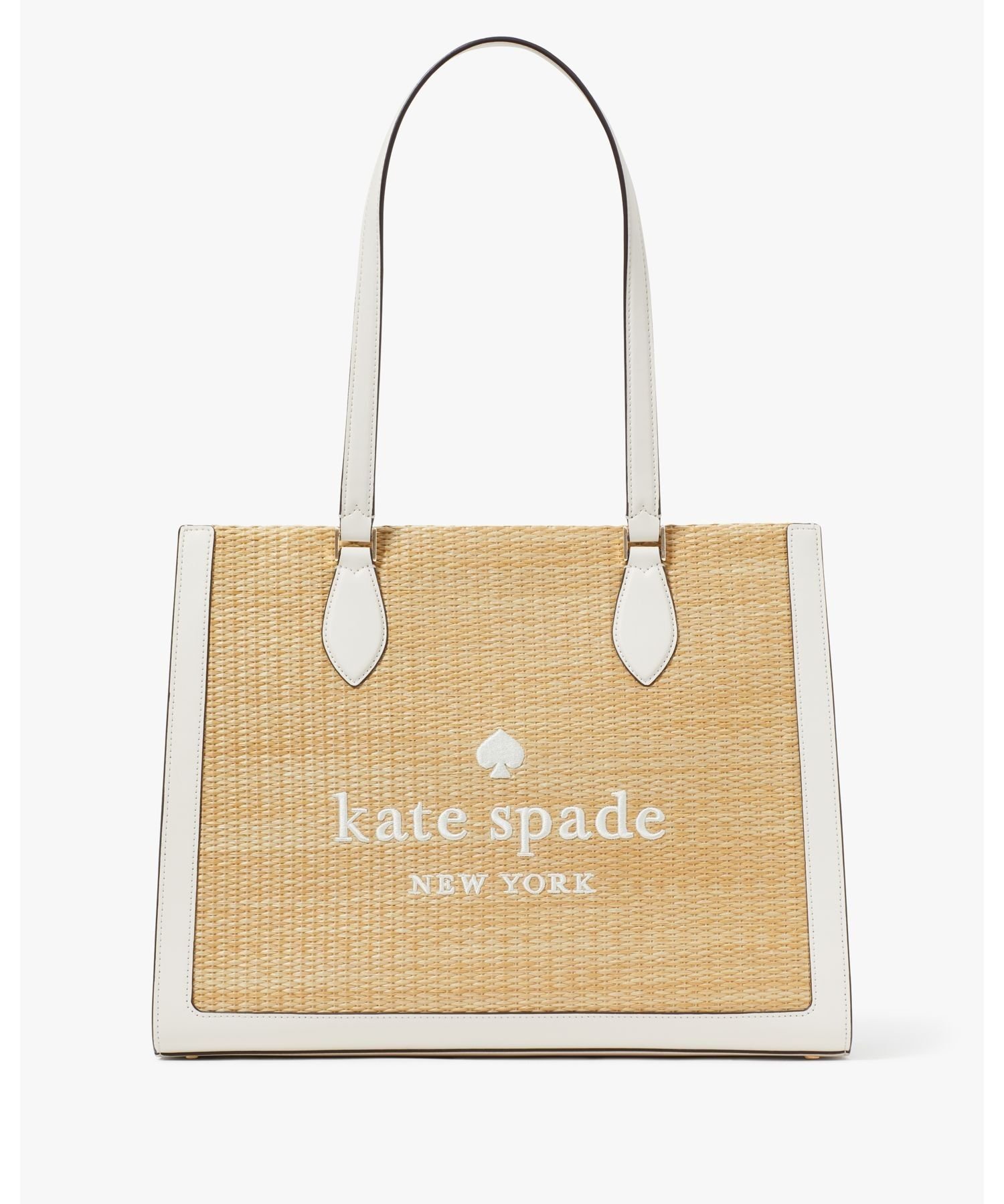 【SALE／65%OFF】kate spade new york エリー ストロー ラージ トート ケイトスペードニューヨーク バッグ トートバッグ ホワイト【送料無料】