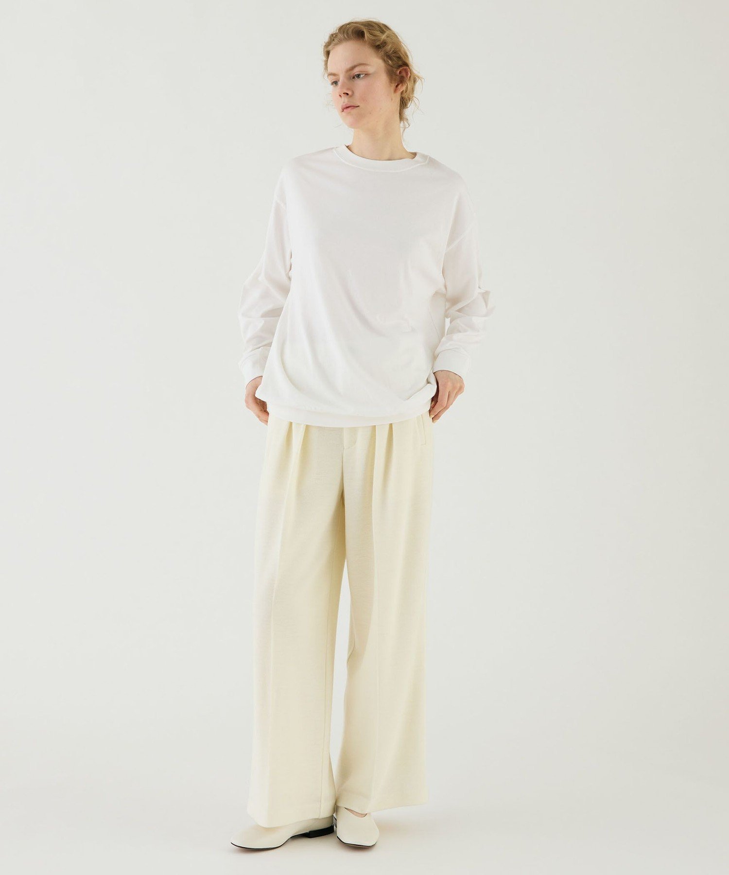 【SALE／40%OFF】GALERIE VIE ウールカノコ タックイージーパンツ トゥモローランド パンツ その他のパンツ ホワイト ネイビー【送料無料】