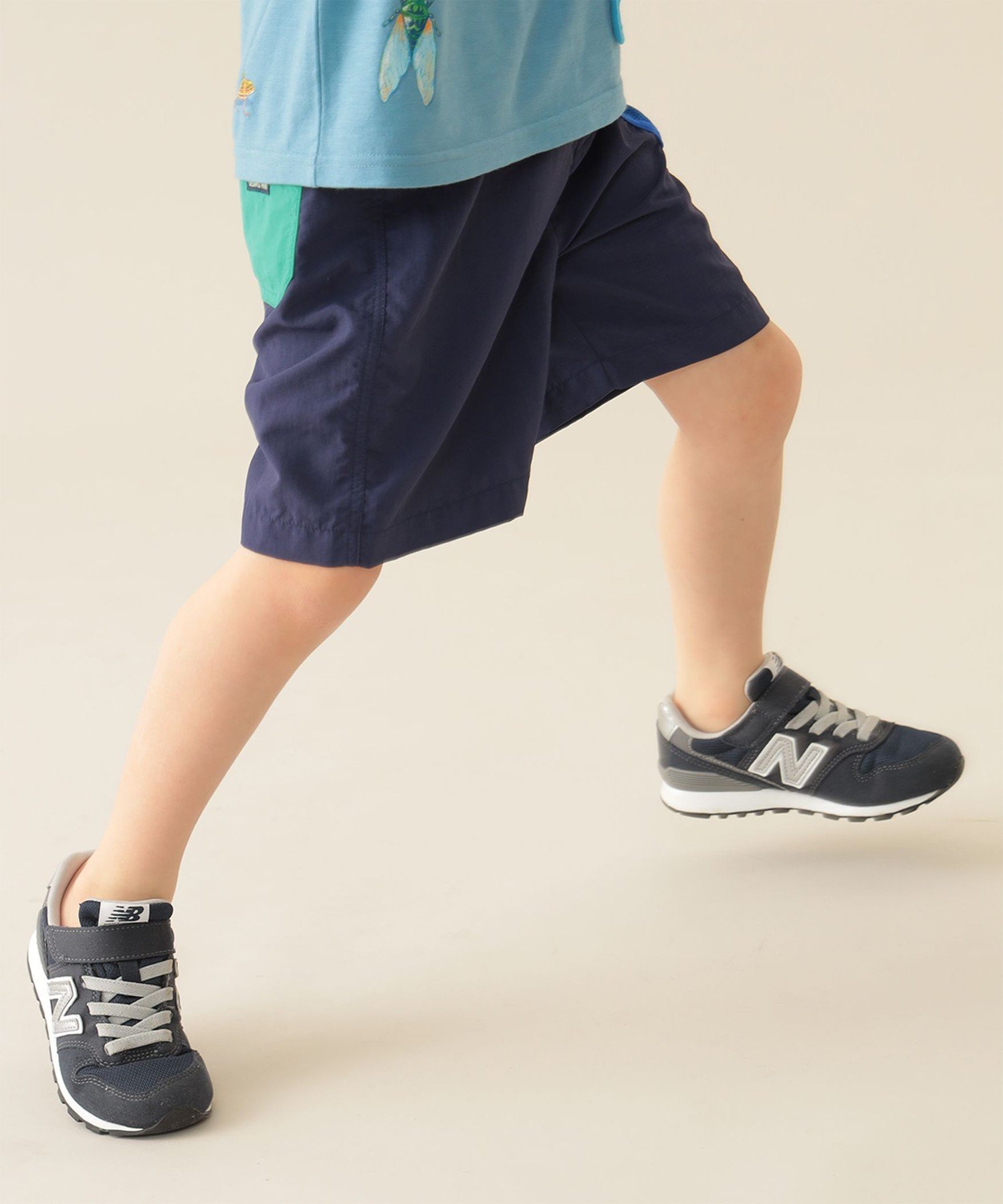 【SALE／30%OFF】BEAMS mini メッシュ ポケット ナイロン ショーツ 2025SS(90~150cm) ビームス ミニ パンツ その他のパンツ ベージュ ネイビーのサムネイル