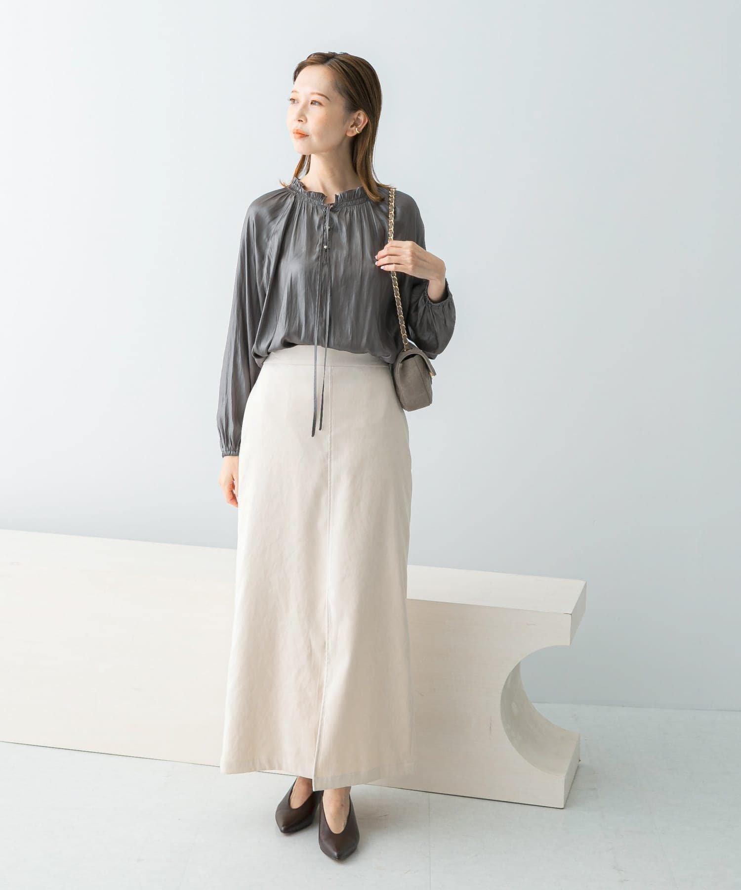 【SALE／60%OFF】URBAN RESEARCH ROSSO ピーチタッチストレートスカート アーバンリサーチロッソ スカート その他のスカート ベージュ ホワイト【送料無料】