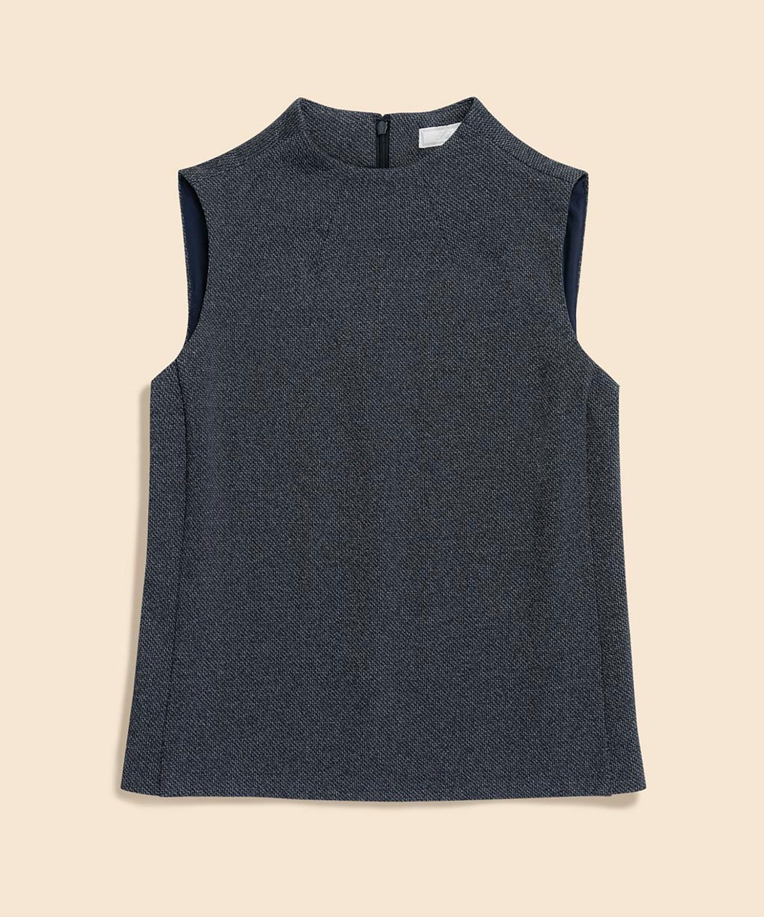 【SALE／45%OFF】BROOKS BROTHERS ポリエステル/コットン ノースリーブ モックネックニットトップ ブルックス ブラザーズ トップス ベスト・ジレ ネイビー【送料無料】