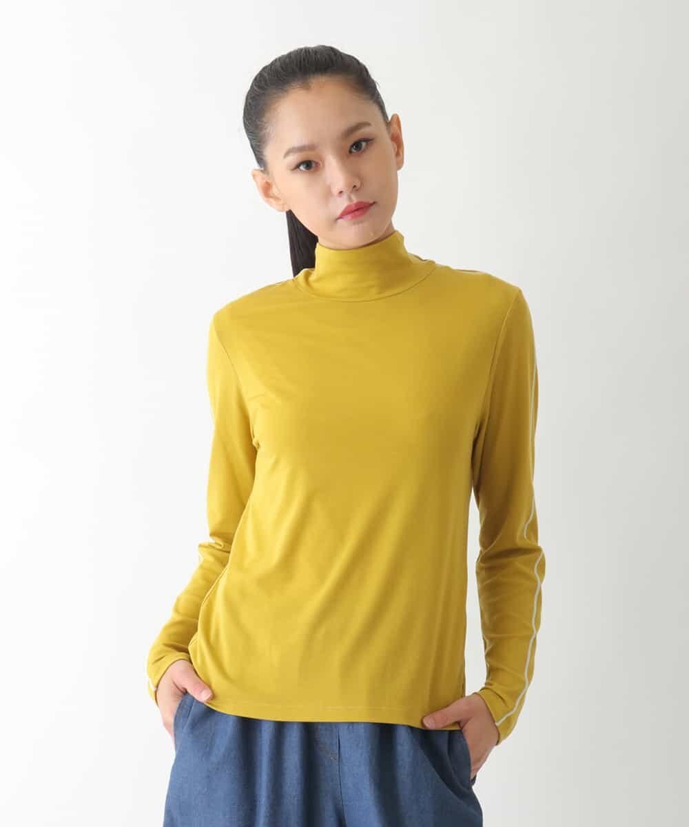 HIROKO BIS 配色ラインハイネックインナートップ /洗える ヒロコ ビス トップス カットソー・Tシャツ ブラック