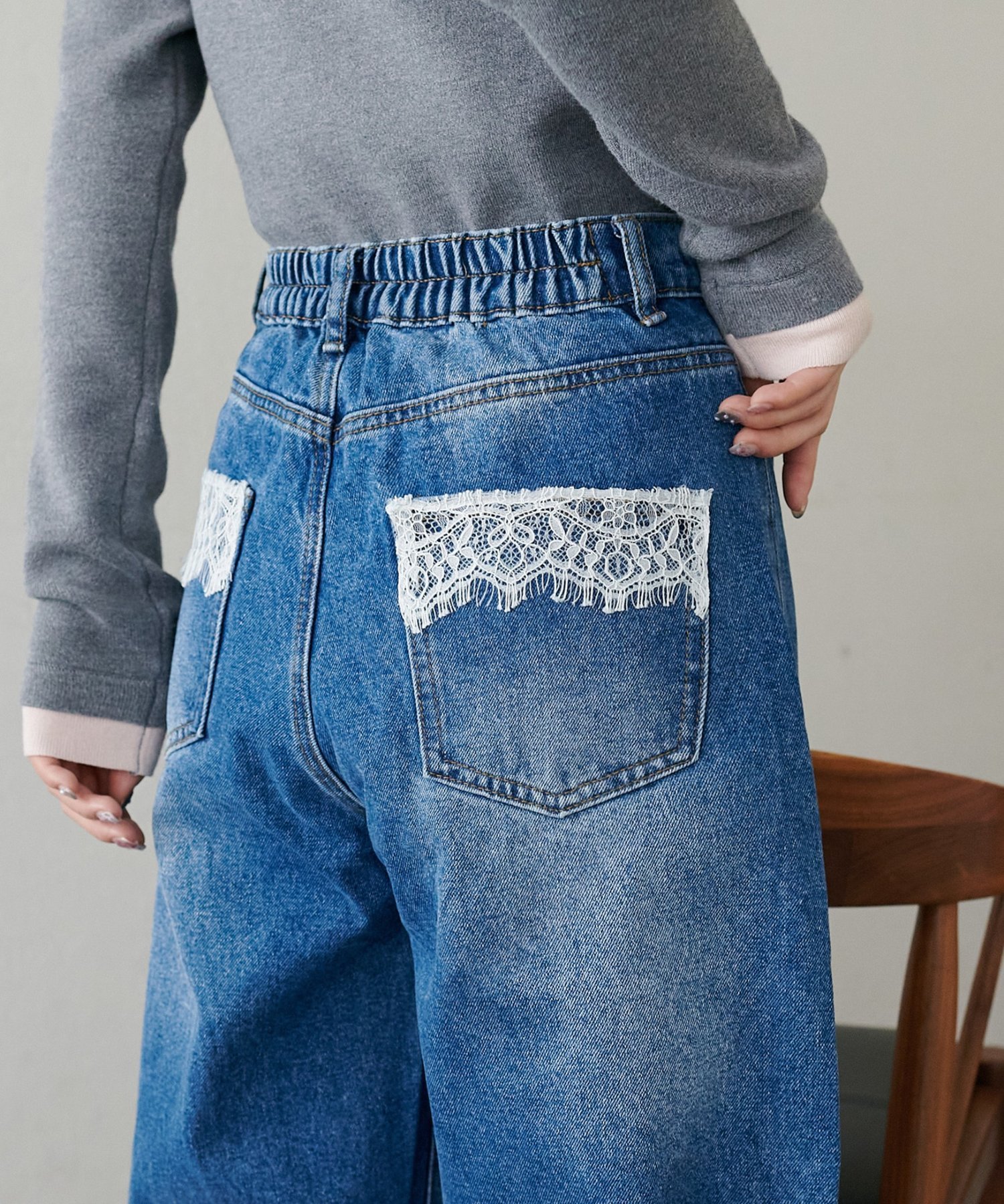 【SALE／50%OFF】Discoat 【WEB限定】ポケットレースワイドデニムパンツ ディスコ...