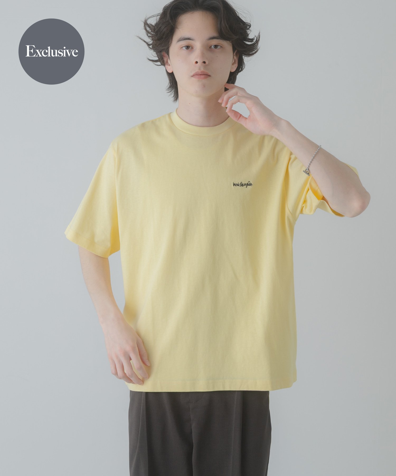 SENSE OF PLACE 『別注』MARK GONZALES×SENSE OF PLACE Short-Sleeve T-shirts センス オブ プレイス トップス カットソー・Tシャツ ブルー イエロー グレー