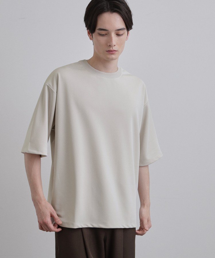 【SALE／30%OFF】tk.TAKEO KIKUCHI 【接触冷感】配色ダンボールカットソー ティーケータケオキクチ トップス カットソー・Tシャツ グリーン ブラック ホワイト【送料無料】