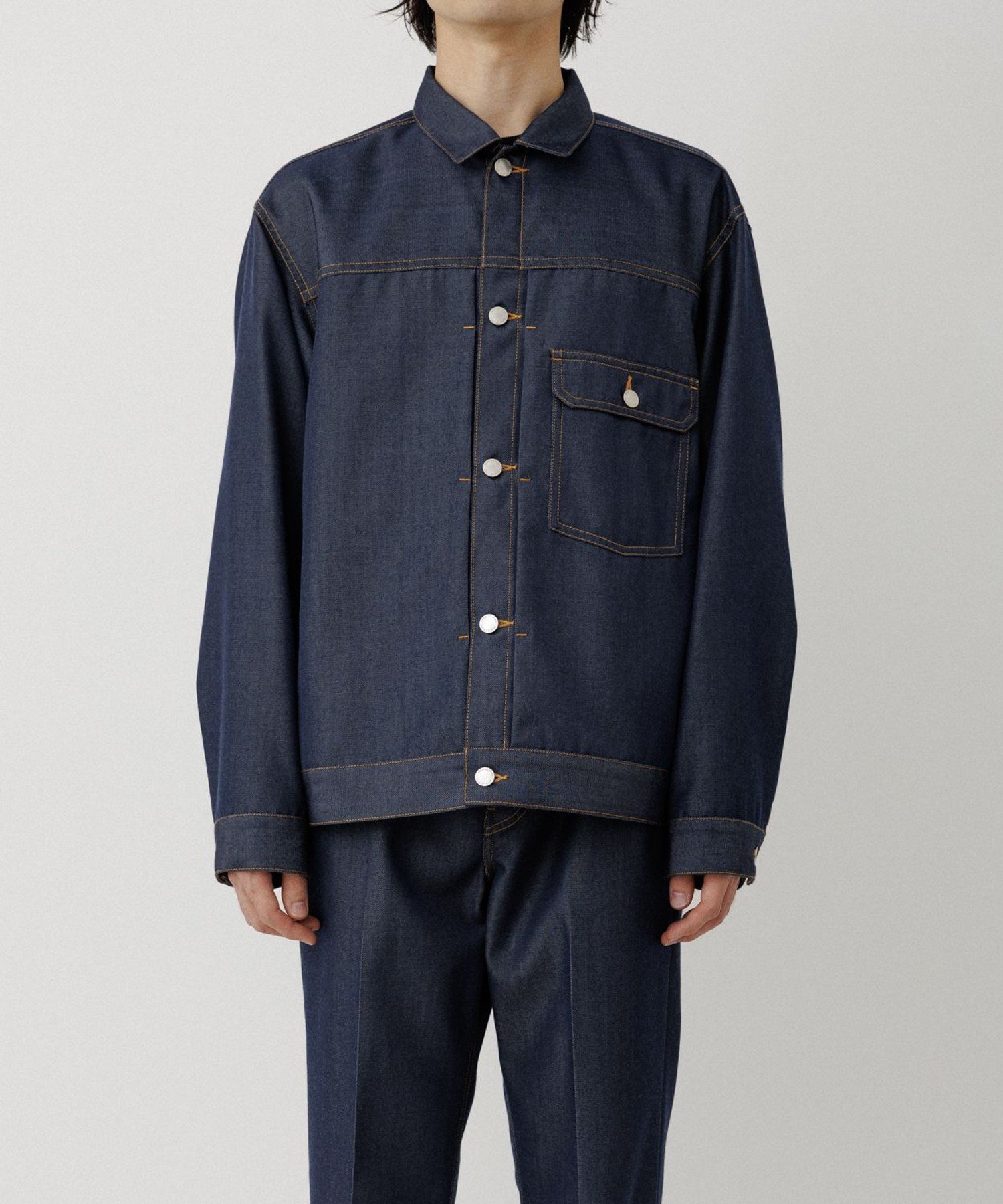 ADAM ET ROPE' HOMME NIKKE デニムトラックジャケット / ADAM ET ROPE' JEANS アダムエロペ ジャケット・アウター デニムジャケット ネイビー ブラック【送料無料】