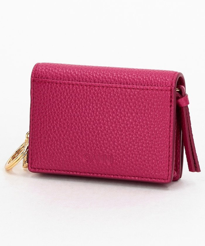 GANNI Bou Card Holder with Flap Grained【限定展開】 フリークスストア 財布・ポーチ・ケース 財布 レッド【送料無料】