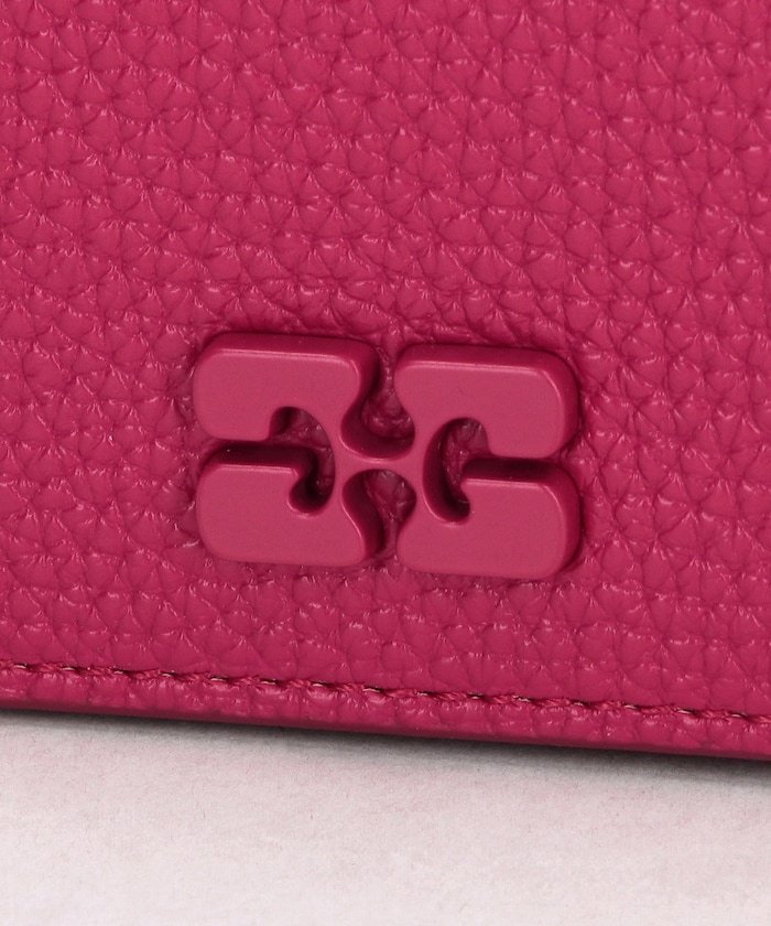 GANNI Bou Card Holder with Flap Grained【限定展開】 フリークスストア 財布・ポーチ・ケース 財布 レッド【送料無料】