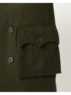 Melton Double Breasted Coat 11-19-0522-063: Olive Drab Melton Double Breasted Coat 11-19-0522-063: Olive Drab