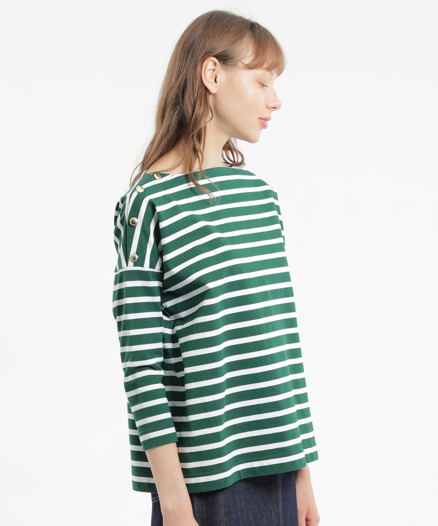 【SALE／41%OFF】MACKINTOSH PHILOSOPHY WOMEN トラディショナル ウェザーウェアコラボ＜BMB SHIRT LONG WITH BUTTON＞ マッキントッシュ フィロソフィー トップス カットソー・Tシャツ グリーン ネイビー ベージュ【送料無料】のサムネイル