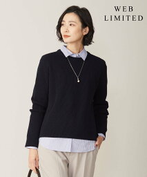 J.PRESS LADIES L 【WEB限定カラーあり・洗える】CLEAR COTTON BLEND サイドスリット ニット ジェイプレス トップス ニット ネイビー グリーン パープル ピンク ベージュ【送料無料】