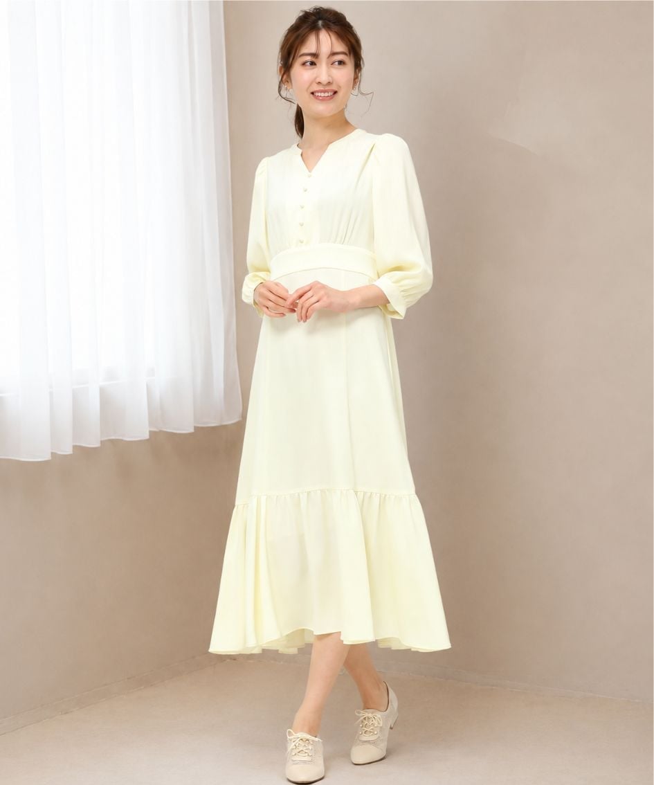 MISCH MASCH 【2024春夏新作】フロントボタンカラーワンピース/MM417427 ミッシュマッシュ ワンピース・ドレス ワンピース オレンジ ブルー イエロー