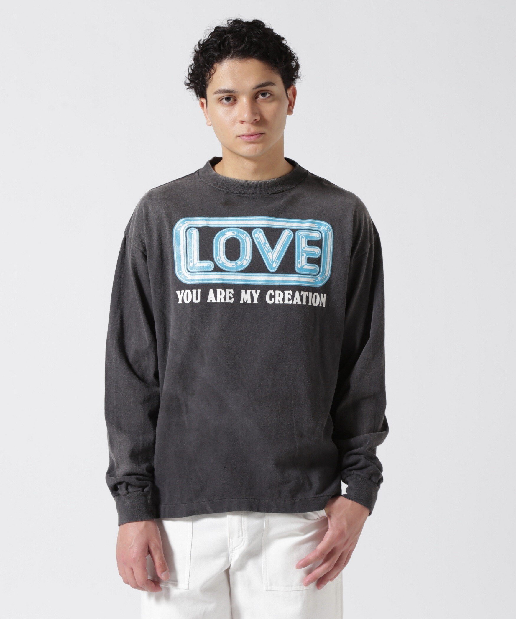 ROYAL FLASH SAINT MICHAEL/セントマイケル/LS TEE/LOVE/BLACK ロイヤルフラッシュ トップス カットソー・Tシャツ ブラック【送料無料】