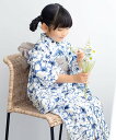 SOUBIEN 浴衣2点セット キッズ (浴衣+帯) ソウビエン 着物・浴衣・和装小物 浴衣 ホワイト ブルー【送料無料】
