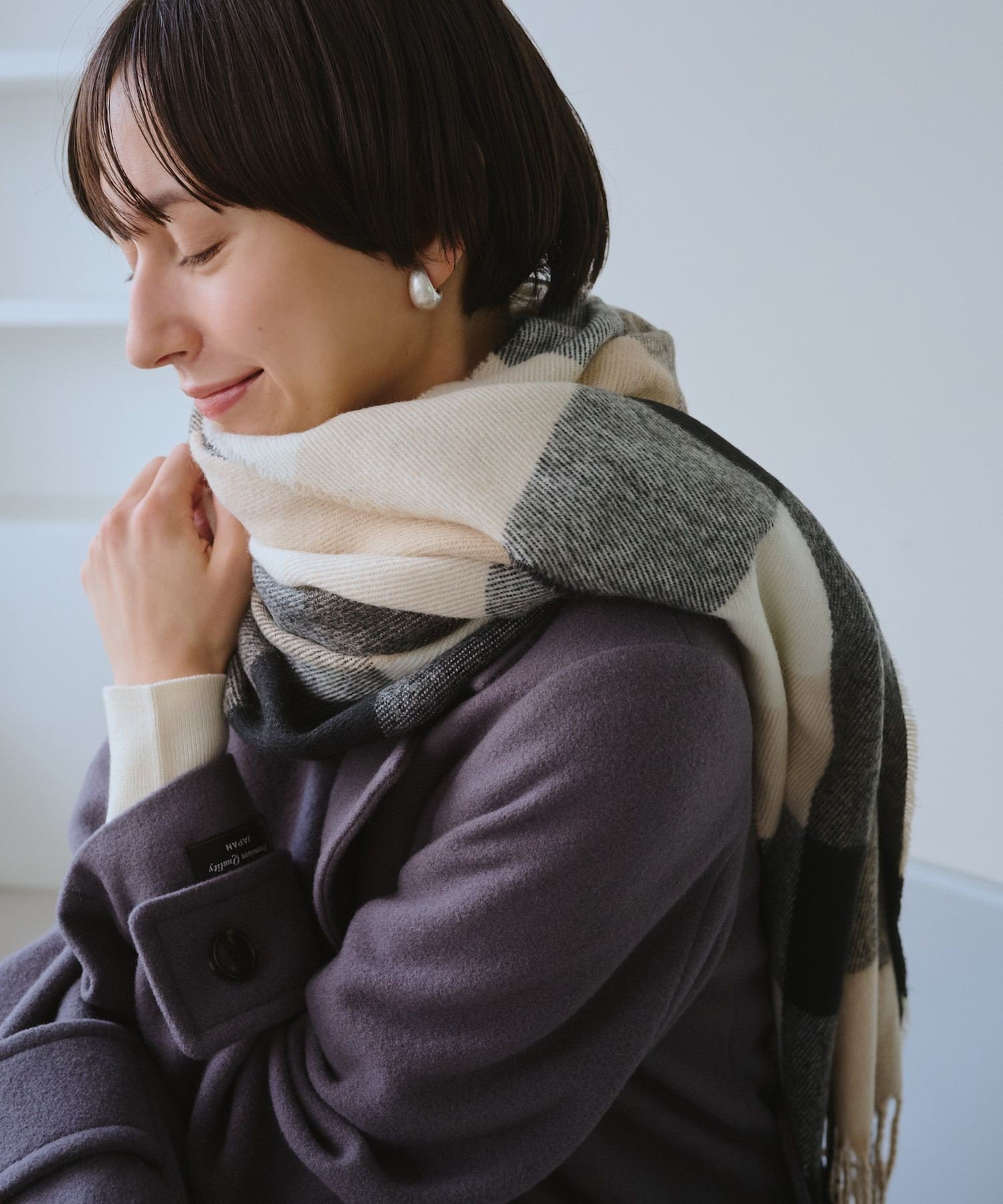 【SALE／30%OFF】ROPE' PICNIC PASSAGE チェックストール ロペピクニック ファッション雑貨 マフラー・ストール・ネックウォーマー レッド ブルー ベージュ