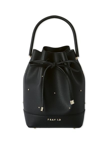 FRAY I.D ドローストリングスタッズリボンバッグ フレイ アイディー 財布・ポーチ・ケース 財布 ブラック【送料無料】
