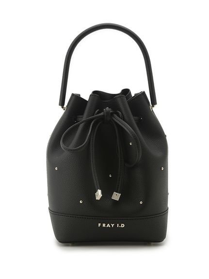 FRAY I.D ドローストリングスタッズリボンバッグ フレイ アイディー 財布・ポーチ・ケース 財布 ブラック【送料無料】
