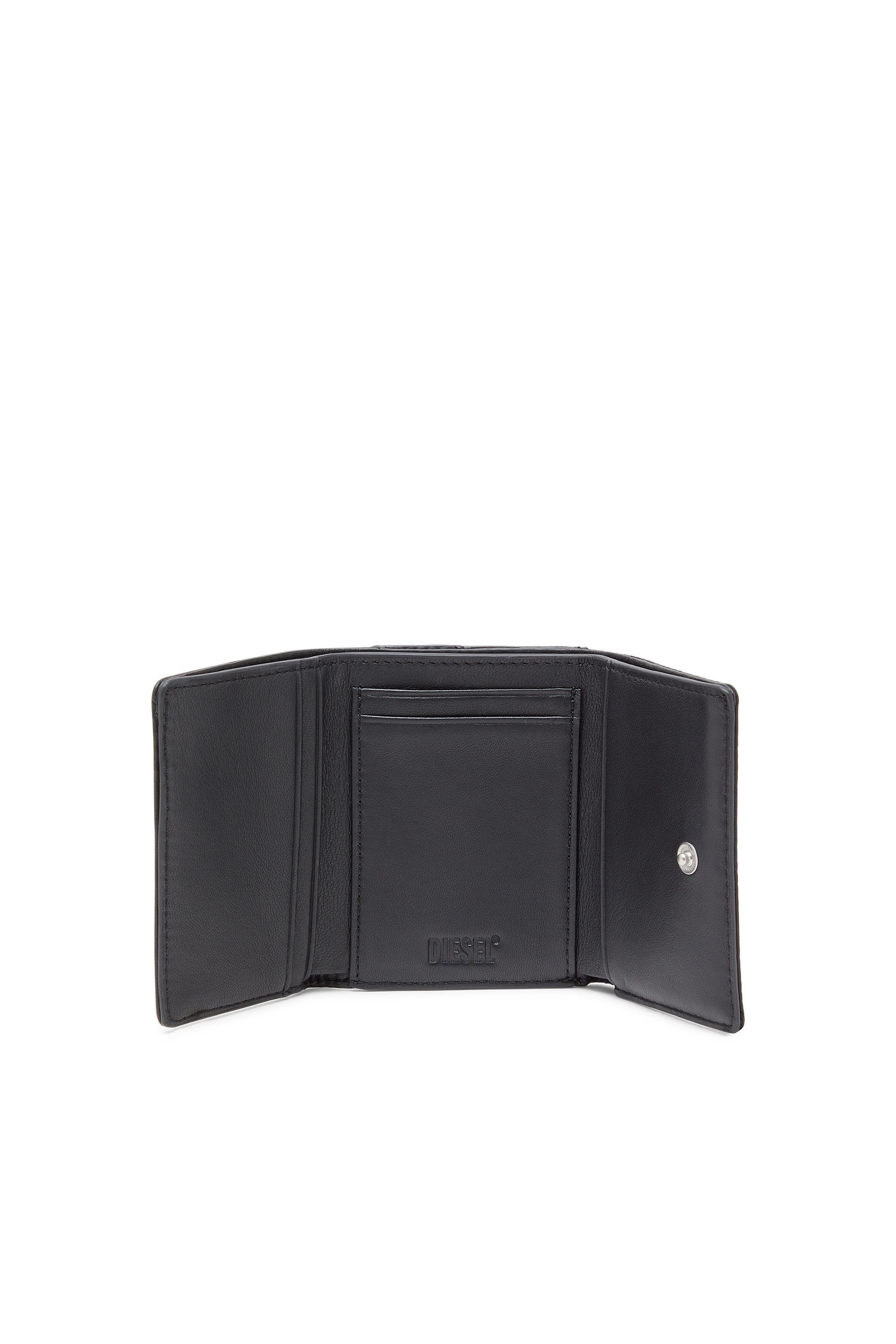 メンズ 三つ折りウォレット MULTI-PKTS TRI-FOLD COIN 3D ディーゼル 財布・ポーチ・ケース 財布 ブラック