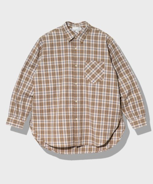 GSC MENS SELECT Universal Style Wear/ユニバーサルスタイルウェア Plaid shirt (MENS) ゴースローキャラバン トップス シャツ・ブラウス ベージュ ブラウン グレー ブラック