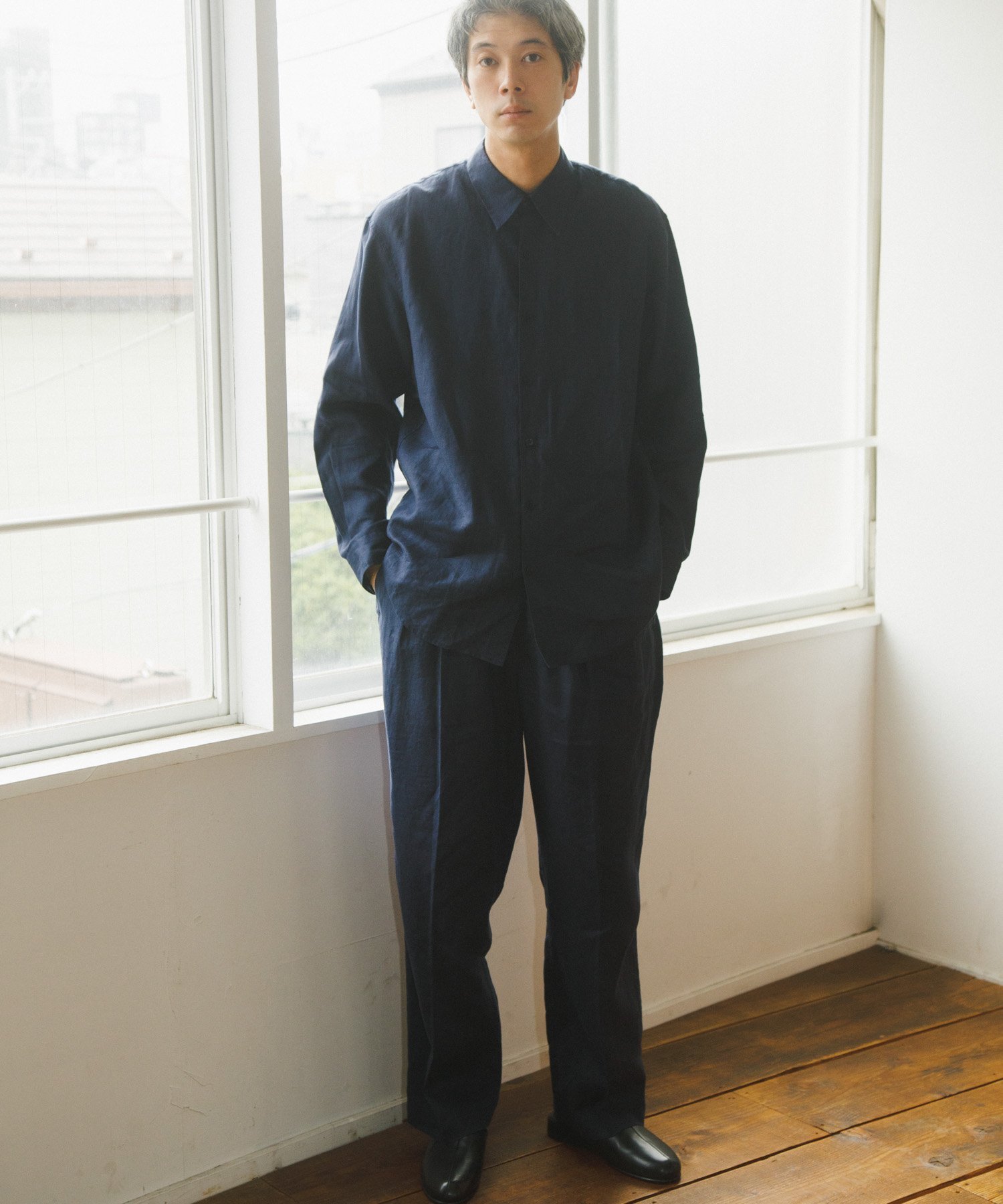 LINEN WIDE EASY PANTS アーバンリサーチ パンツ その他のパンツ ブラック ネイビー ベージュ