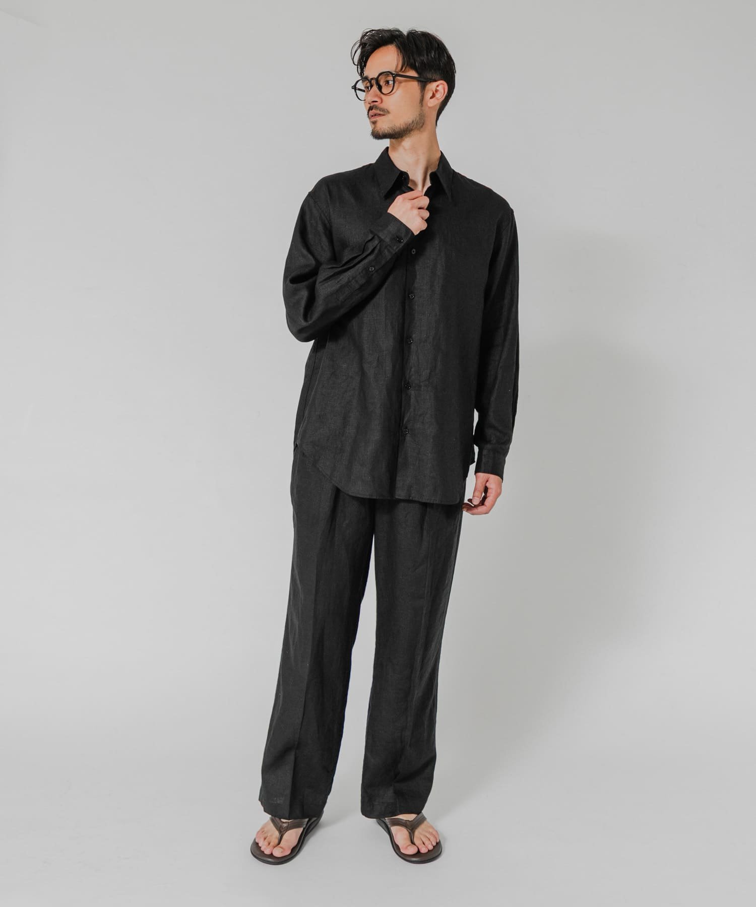 LINEN WIDE EASY PANTS アーバンリサーチ パンツ その他のパンツ ブラック ネイビー ベージュ