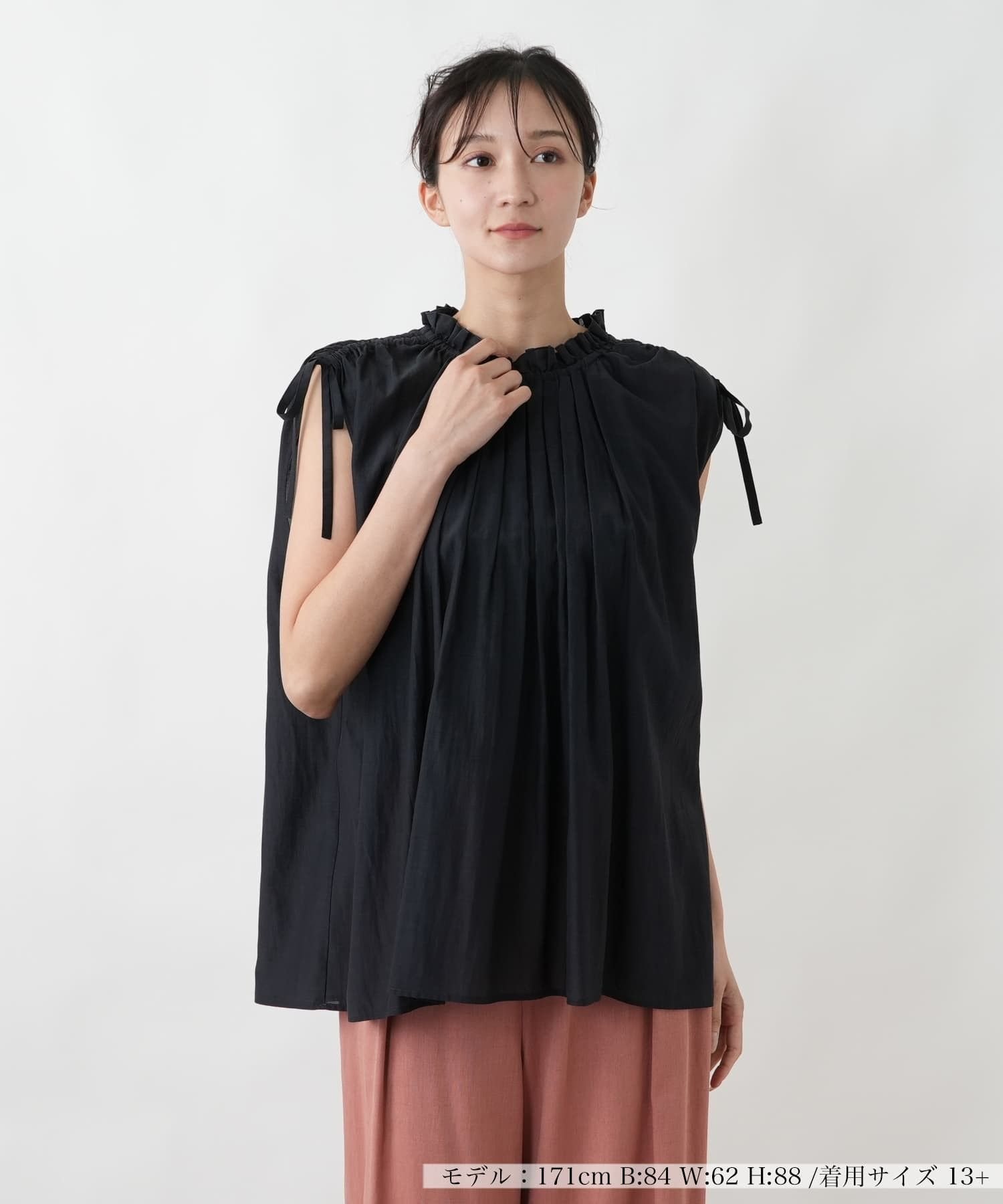 Leilian PLUS HOUSE ブラウス【BOURGE】 レリアン プラスハウス トップス シャツ・ブラウス ブラウン ネイビー