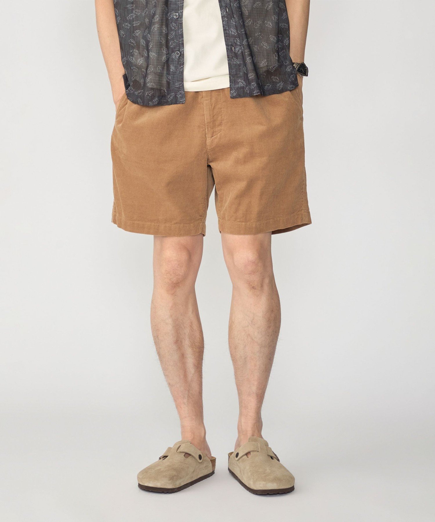 MEN SHIPS: AUTHENTIC サマー コーデュロイ イージーショーツ シップス パンツ その他のパンツ ピンク ベージュ
