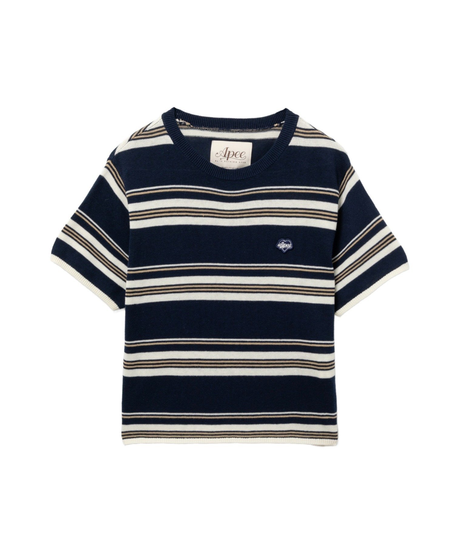 A BATHING APE REGULAR STRIPES SWEATER ア ベイシング エイプ トップス ニット ネイビー【送料無料】