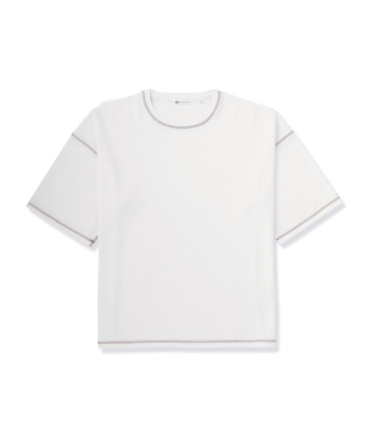 tk.TAKEO KIKUCHI 【気化熱冷却/涼しい】ワッフルカットソー ティーケータケオキクチ トップス カットソー・Tシャツ ブラック ホワイト