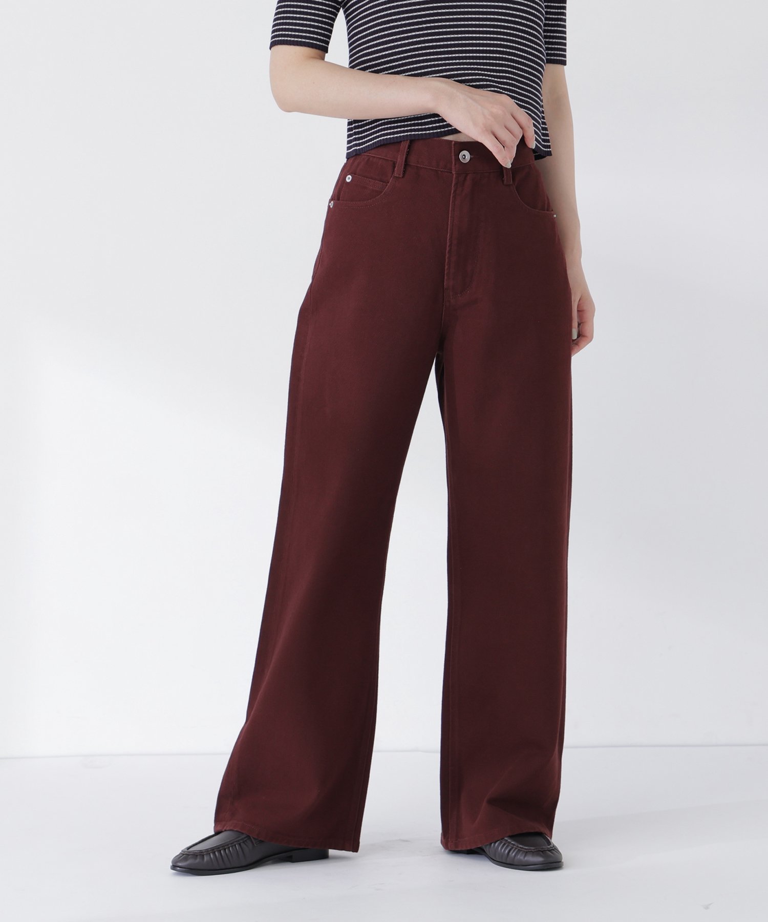 NATURAL BEAUTY BASIC ワイドストレートツイルパンツ ナチュラルビューティベーシック パンツ その他のパンツ