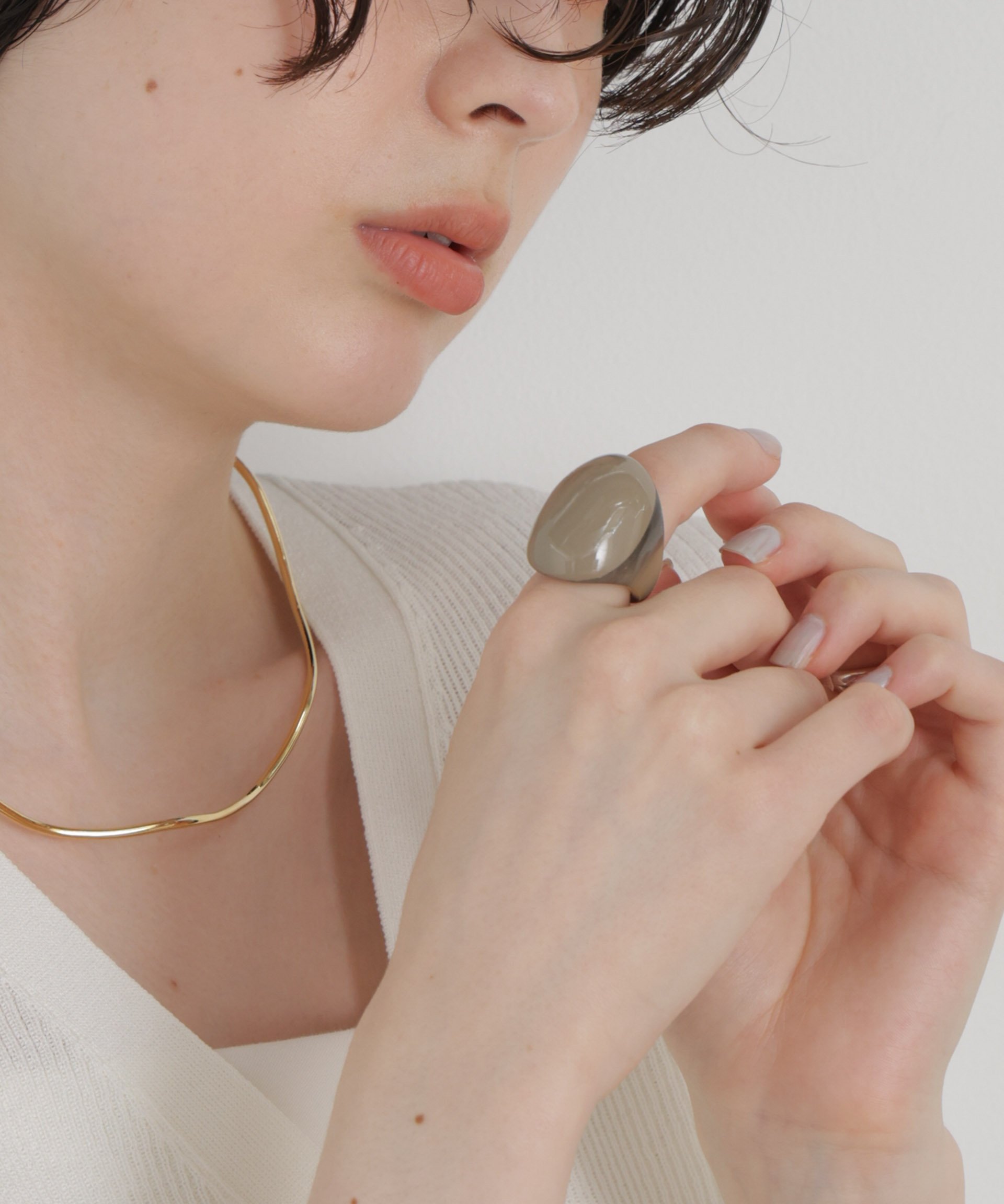 NANO universe JAMIRAY/DROP HORN RING ナノユニバース アクセサリー・腕時計 リング・指輪 ベージュ ブラック【送料無料】 stylife-15732563 Rakuten Fashion サンプル画像2
