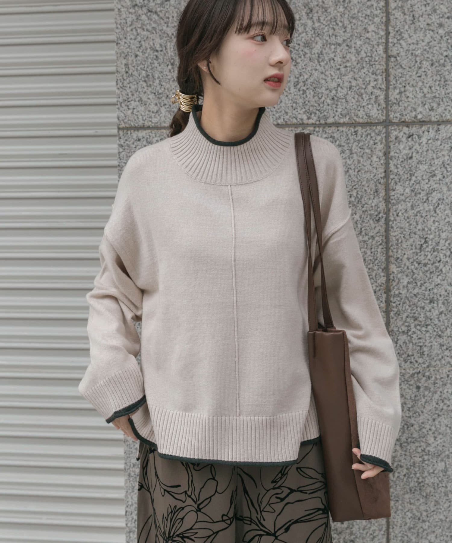 URBAN RESEARCH ITEMS 『洗濯可』ハイショクハイネックニット アーバンリサーチアイテムズ トップス ニット グレー ホワイト ネイビー【送料無料】
