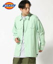 Dickies DICKIES/(U)LONG SLEEVE WIDE WORK STRIPE SHIRT ハンドサイン トップス シャツ・ブラウス ブルー グ...