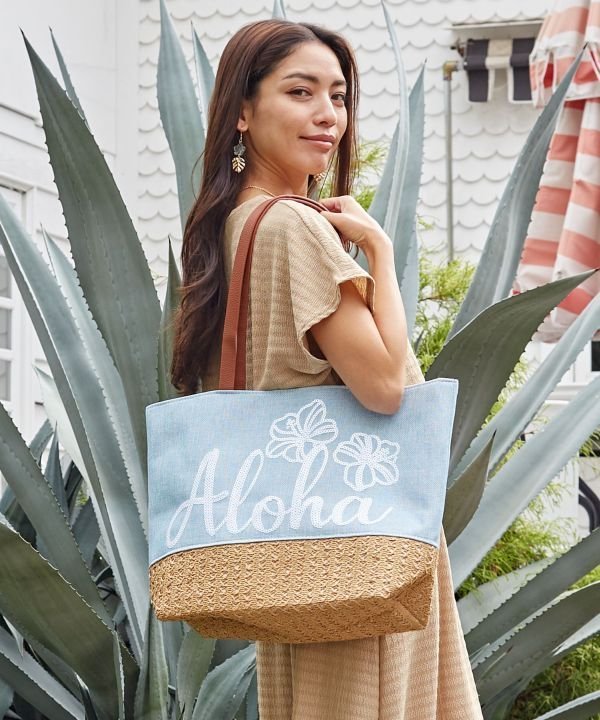 Kahiko 【カヒコ】ビーチスパントートバッグ アミナコレクション バッグ トートバッグ ブルー ネイビー ホワイト