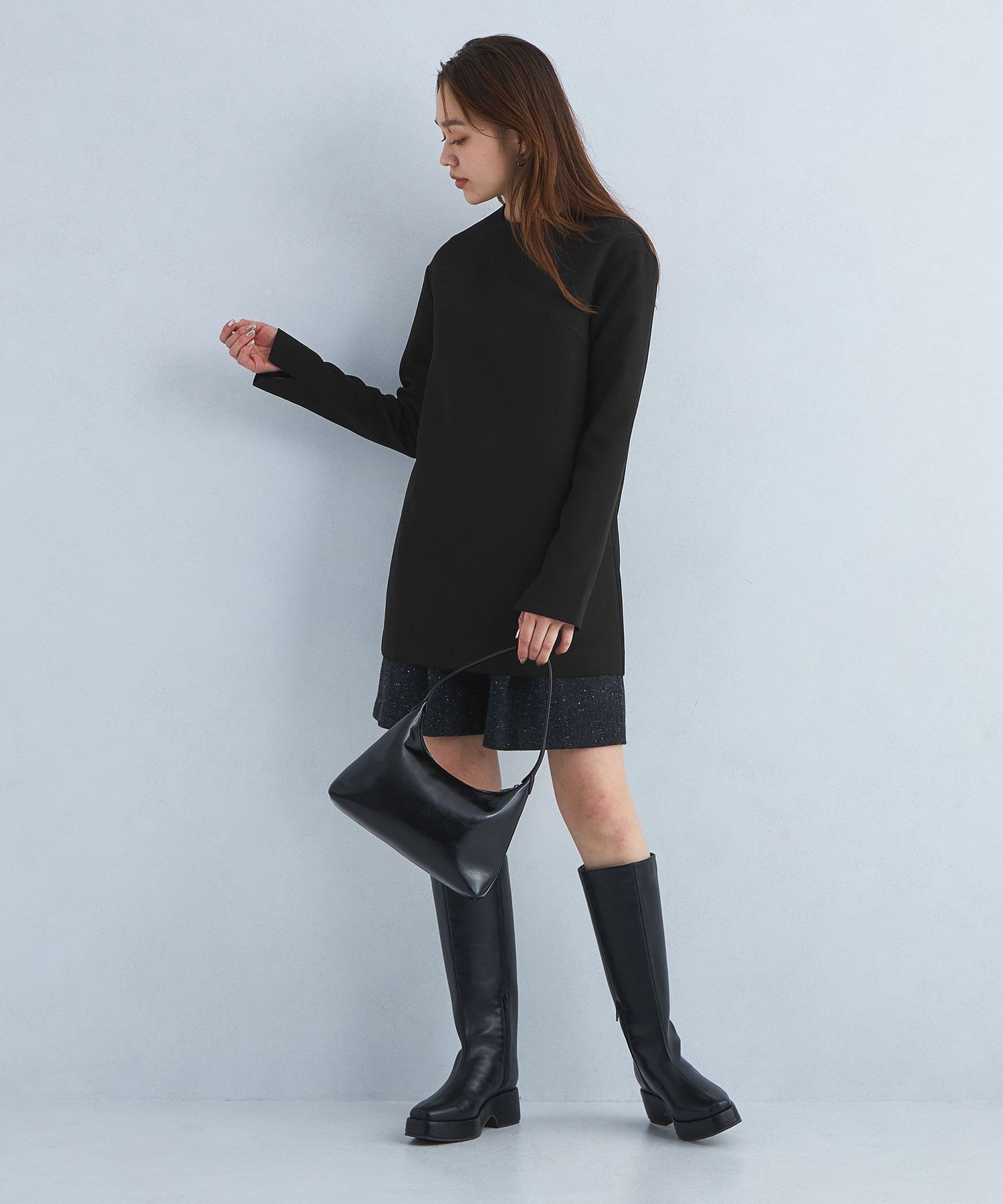 【SALE／70%OFF】UNITED ARROWS green label relaxing 【別注】＜aluna / Nagisa Nagaya * green label relaxing＞ロングブーツ ユナイテッドアローズ アウトレット シューズ・靴 ブーツ ブラック【送料無料】