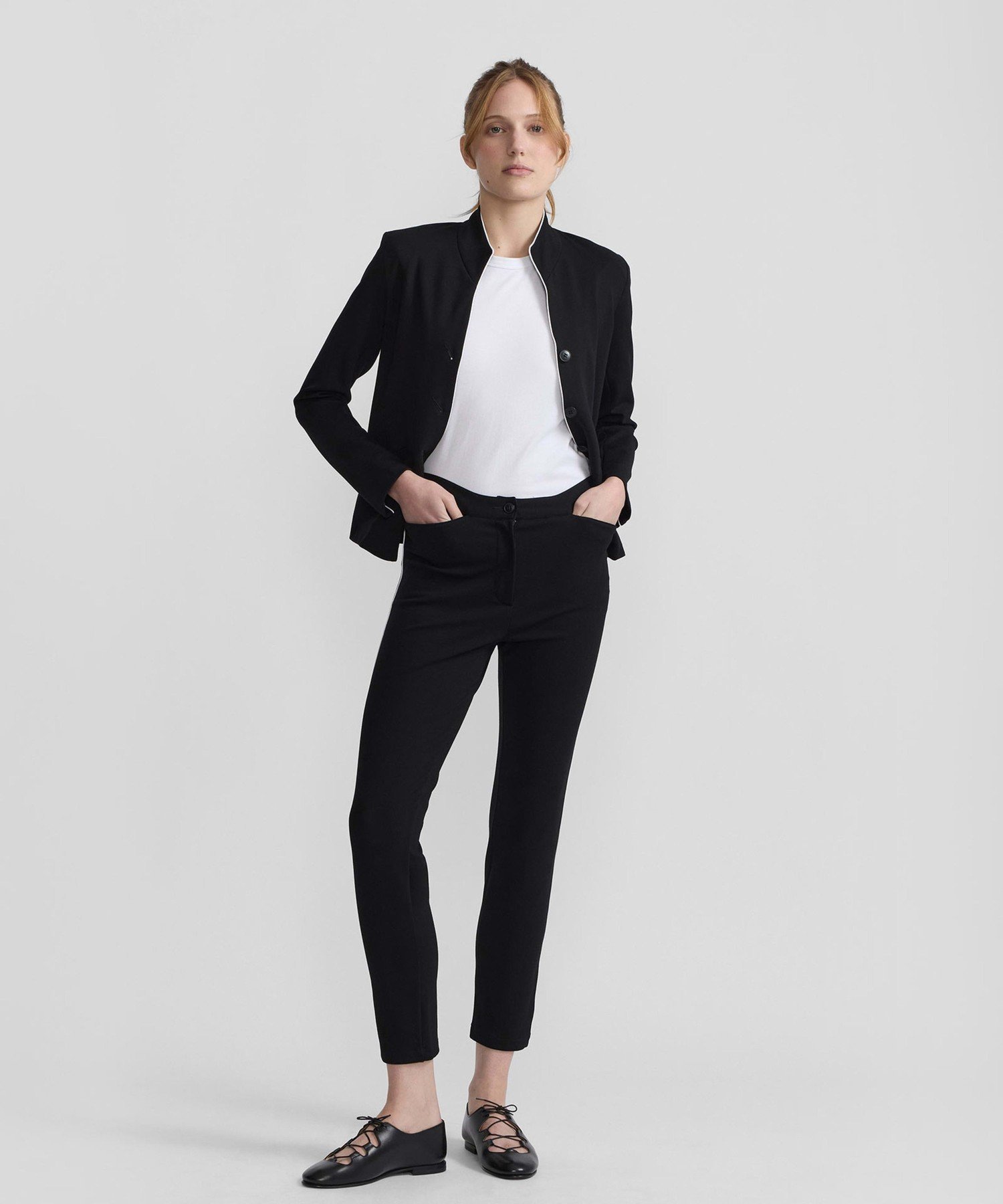 ジャージー クロップドパンツ アニエスベー パンツ その他のパンツ ブラック