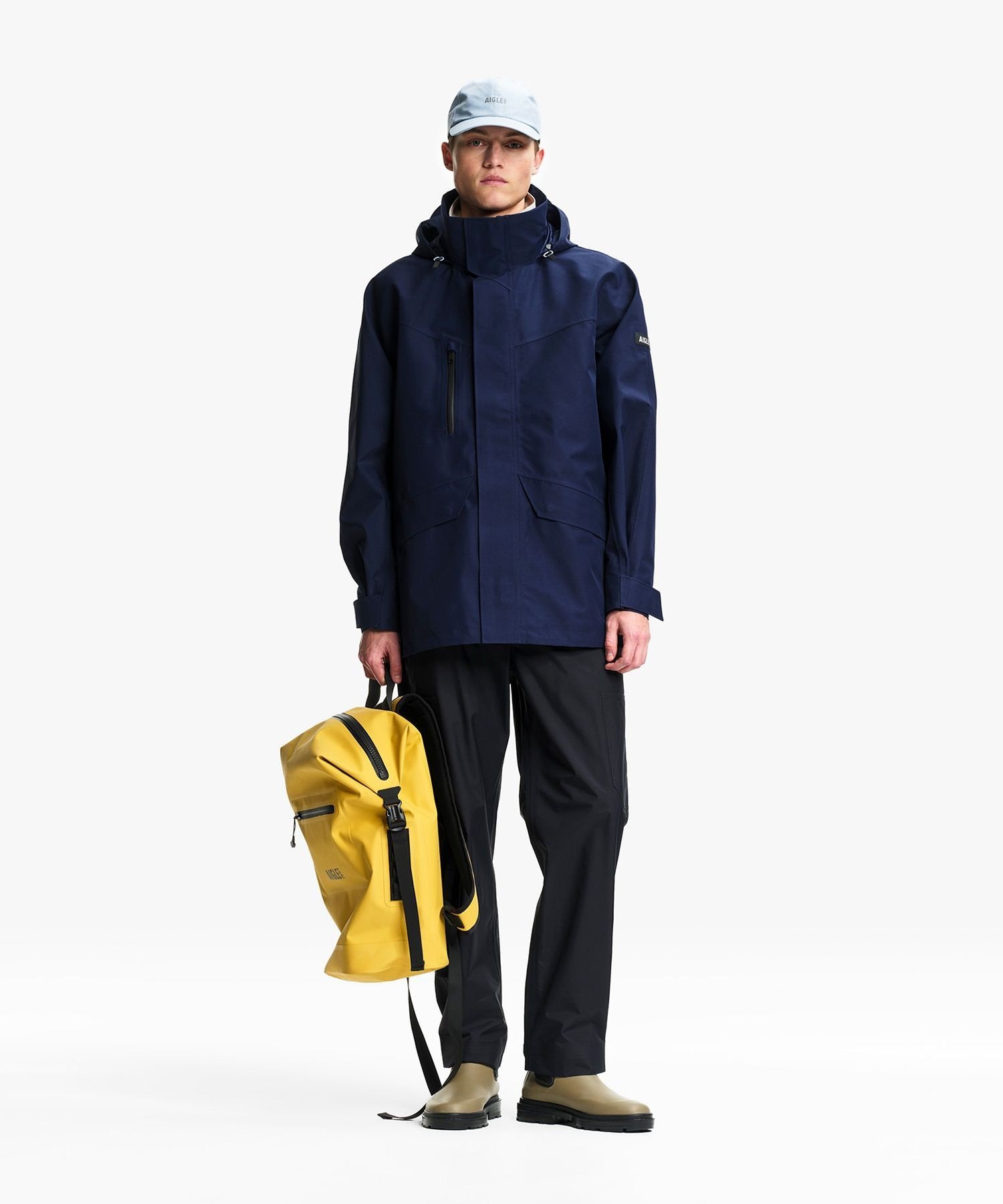 AIGLE GORE-TEX ゴアテックス 防風 防水 透湿 ミドル丈マルチポケットジャケット エーグル ジャケット・アウター マウンテンパーカー ホワイト ネイビー【送料無料】