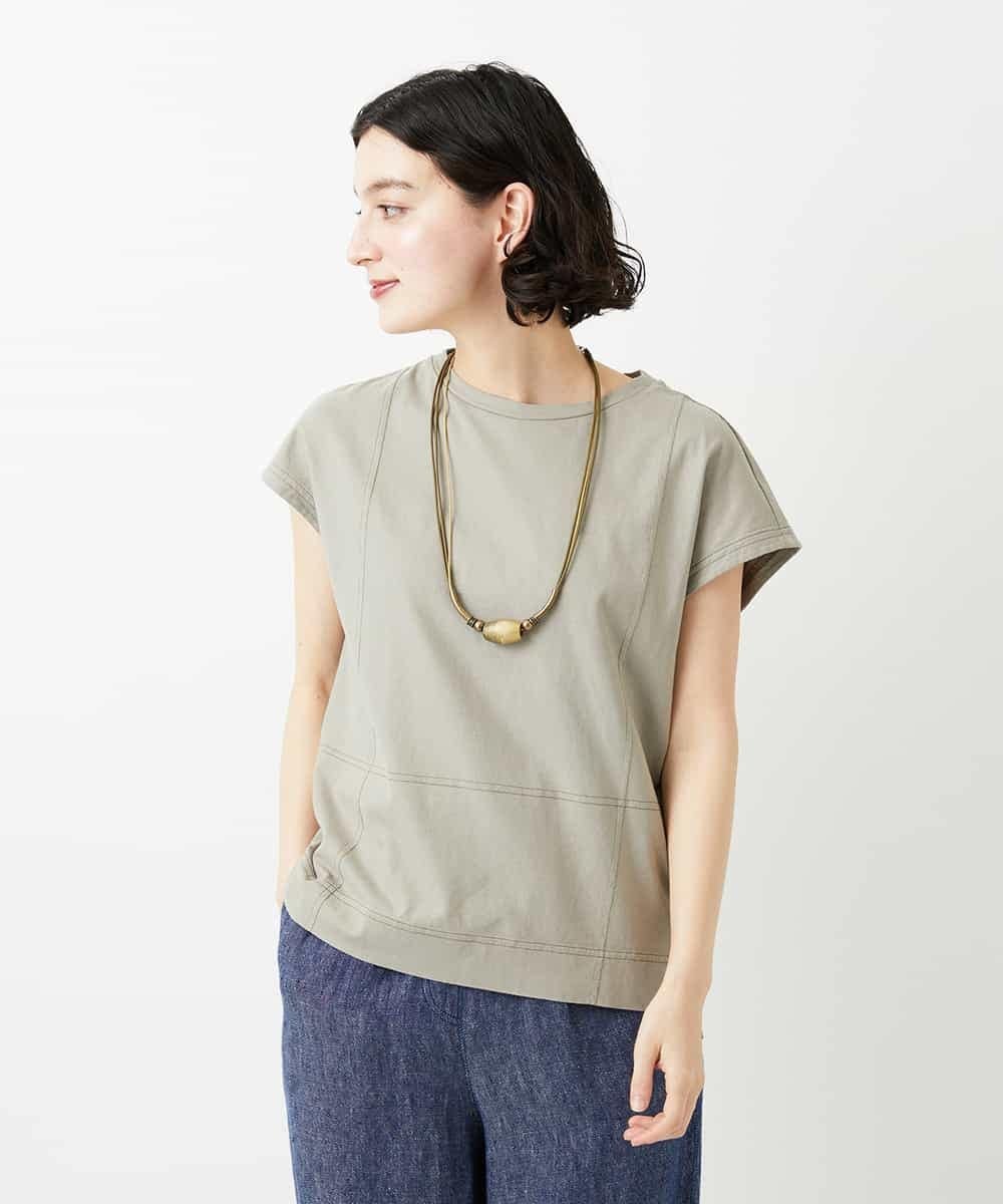 （小さいサイズ） クールローレルスリーブレスカットソー メゾンドゥサンク トップス カットソー・Tシャツ オレンジ カーキグリーン パープル ホワイト
