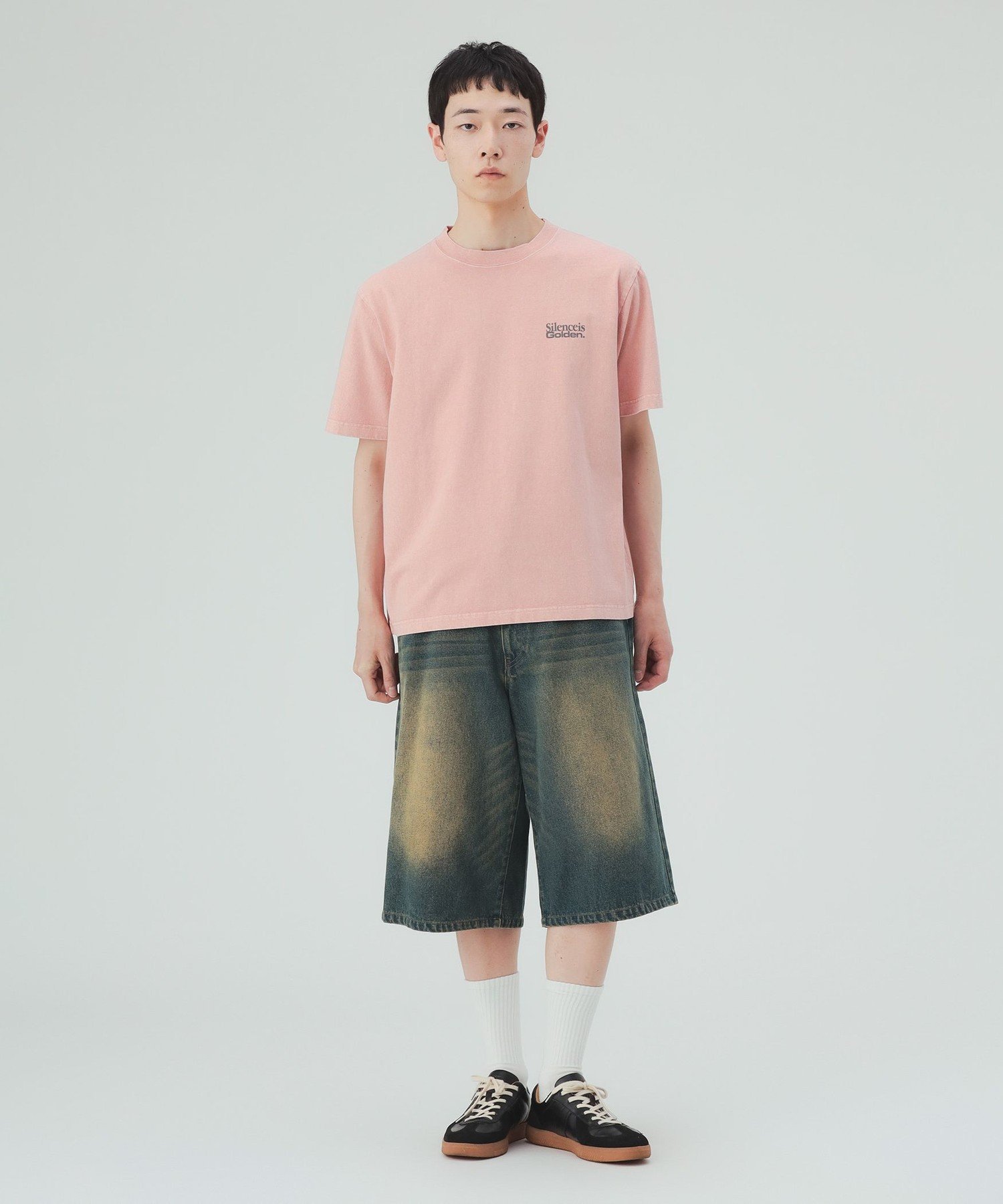 MEN 【8/6値下げ】フェード ワンポイント プリント Tシャツ ビームス ハート トップス カットソー・Tシャツ ピンク ブルー