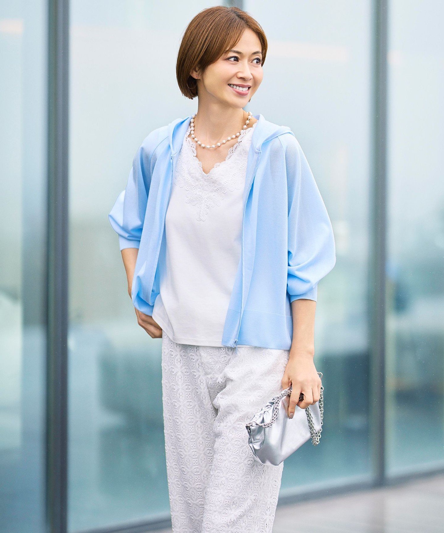 自由区 【カタログ掲載・大人カジュアル】ジオメトリックレース パンツ ジユウク パンツ その他のパンツ ブラック ホワイト