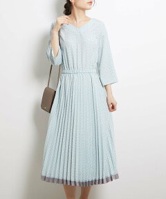 【SALE／41%OFF】ROPE' PICNIC ジオメトリックパネルワンピース ロペピクニック ワンピース・ドレス その他のワンピース・ドレス グリーン オレンジ