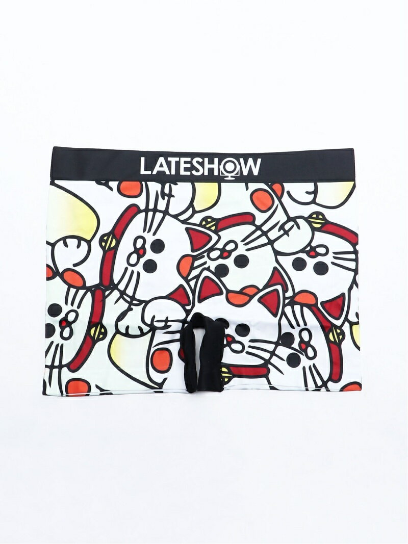 LATESHOW LATESHOW/(M)招き猫 ハンドサイン インナー/ナイトウェア ボクサーパンツ/トランクス ピンク ホワイト