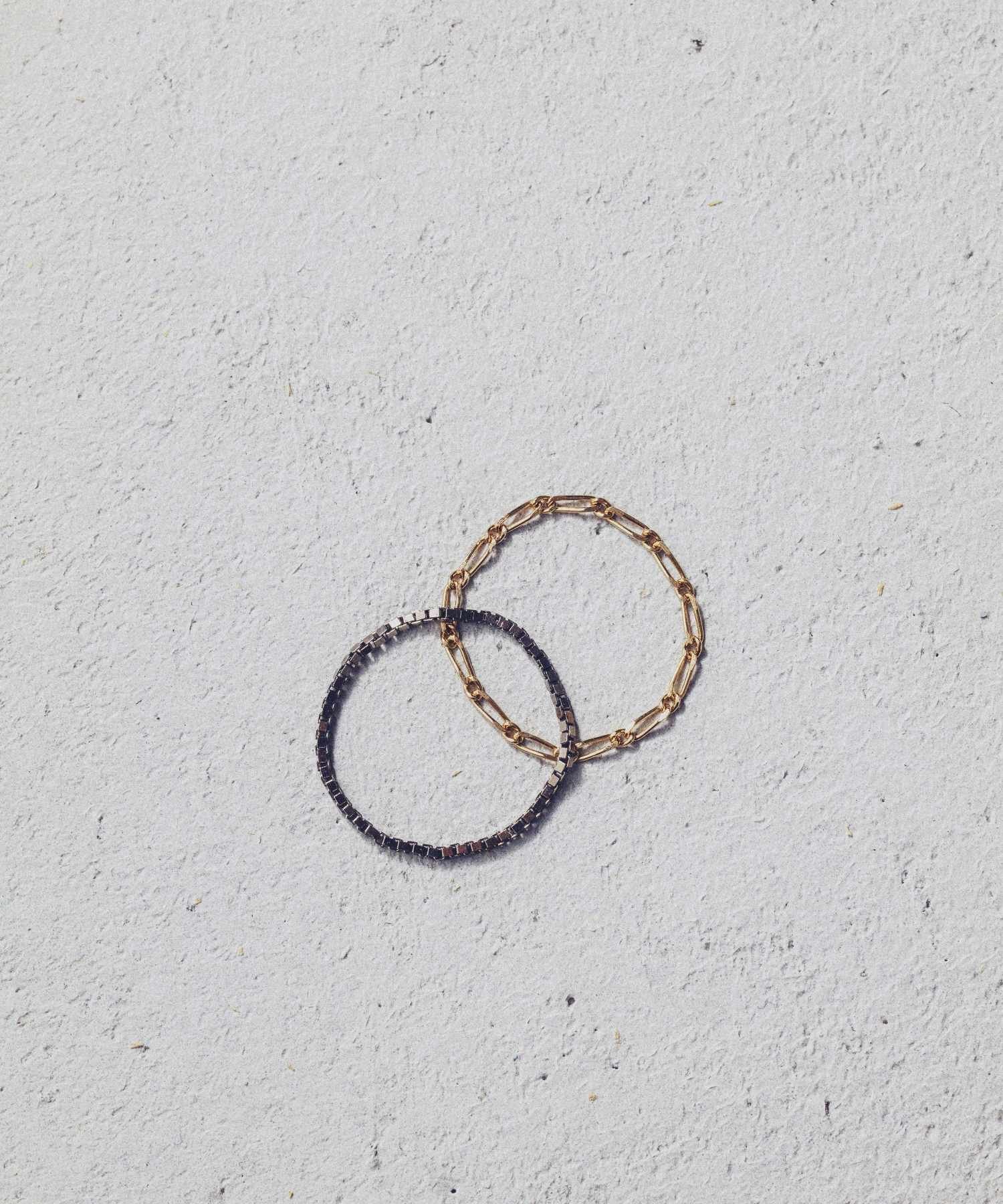 Venetian Chain/Curb Chain Set Ring アンドクラウド アクセサリー・腕時計 リング・指輪 シルバー ゴールド