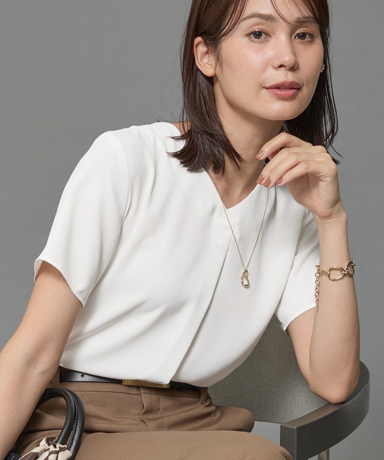 【SALE／40%OFF】INDIVI 【洗える/通勤】マルチストライプブラウス インディヴィ トップス シャツ・ブ..