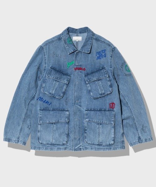 GSC MENS SELECT Universal Style Wear/ユニバーサルスタイルウェア RAKUGAKI fating denim (MENS) ゴースローキャラバン トップス シャツ・ブラウス ブルー