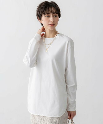 23区 S 【さらに新色追加】コットンベアジャージー ロング Tシャツ ニジュウサンク トップス カットソー・Tシャツ ホワイト グレー ブラック ベージュ ネイビー【送料無料】