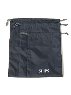 SHIPS KIDS SHIPS KIDS:NEW 巾着 3点セット シップス バッグ キッズバッグ パープル グリーン ネイビー