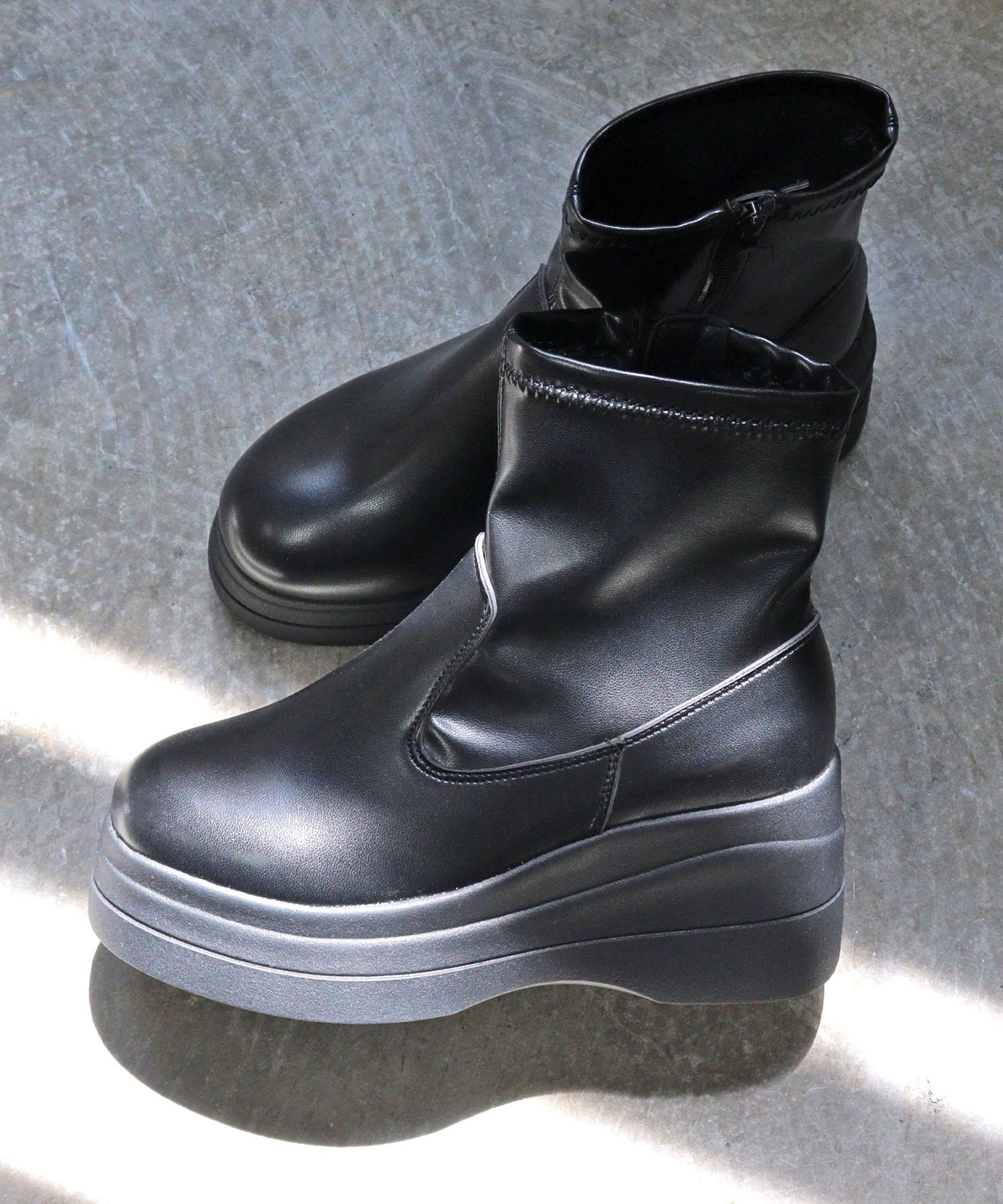 【SALE/41%OFF】LOVEHUNTER 7.5cmヒール 韓国ファッション ワンピース 厚底 サイドジップブーツ ☆1619 サンエーフットウェアー シ...