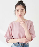 natural couture パール付きタックスリーブブラウス ナチュラルクチュール トップ...