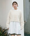 【SALE/50%OFF】KBF クロップドフェザープルオーバー ケービーエフ トップス ニット ホワイト ブラウン ブラック【送料無料】